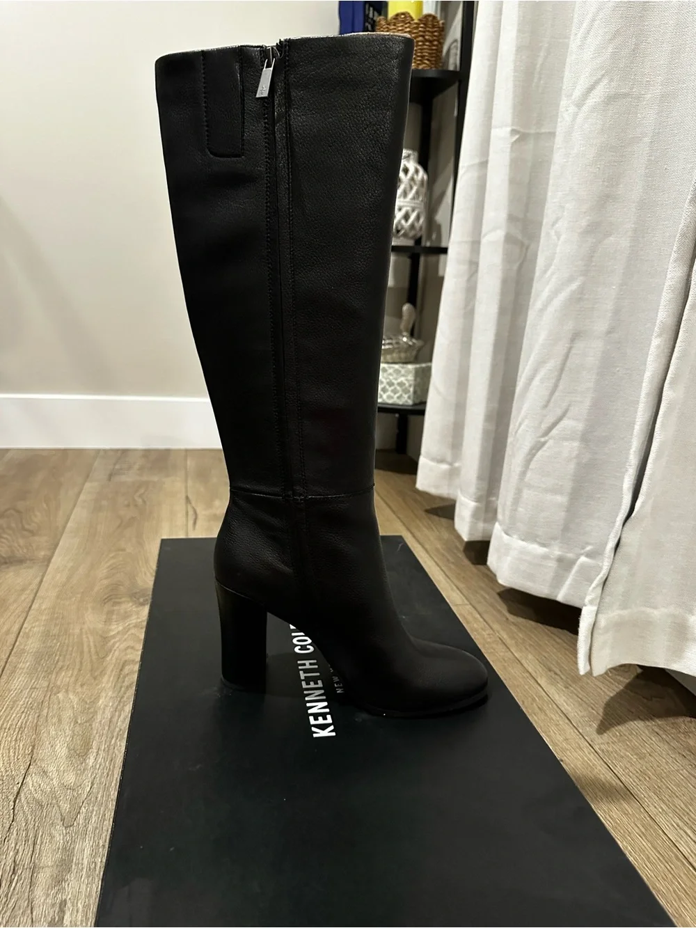 Kenneth Cole Black Over-the-Knee Block Heel Boots